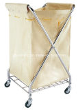X Shaped Stainless Steel Hotel Guest Room Linen Trolley for Hospital Cleaning Kw-16