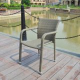 Aluminum Rattan Outdoor Pario Flat Wicker Home Hotel Office Restaurant Dining Chair (J3741G)
