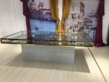 Hot Golden Stainless Steel Wedding Project Table with Glass Top