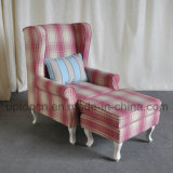 Leisure Wooden Sofa Chair with Plaid Fabric Upholstery (SP-HC460)