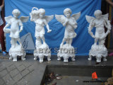 White Marble Stone Angel Sculptures for Garden Decoration