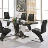 Marble Top Stainless Steel Frame Dining Table