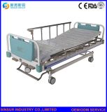 Hospital Furniture Central-Controlled Wheels Manual Three Crank/Shake Medical Bed Price