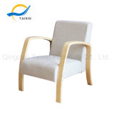 Modern Sofa Fabric Bend Wood Single Seat Sofa