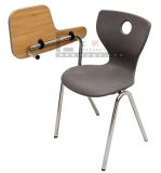 China Classroom Writing Tablet Chair with Metal Book Basket