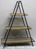 3 Tier Antique Vintage Decorative Wood/Metal Triangle Shelf