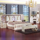 Antique Bedroom Furniture Set with Classic Bed and Cabinet (3390)