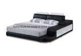 American Modern Bedroom Set Storage Leather Double Bed