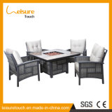 Garden Modern Hotel Fire Pit Table and Rattan Dining Chair Home Outdoor Heater Wicker Furniture