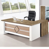 Office Desk Executive Table with Lateral Bookcase Movable Pedestal