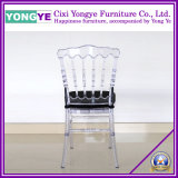 Acrylic Dining Resin Napoleon Chair with Black Cushion (clear)