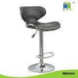 (Alphonse) Fashionable Design and Chrome Metal Footrest PU Bar Chair
