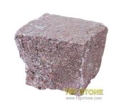 Rubby Red Porphyry Cubestone with Natural Split Surface