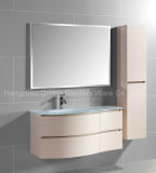 Melamine MDF Bathroom Vanities with Side Cabinet Glass Sink Cabinet