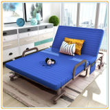 Folding Bench Bed/ Hotel Extra Bed with Mattress (Blue 190*90cm)