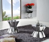 Small Stainless Steel Lotus Coffee Table, Side Table, Classic Shape Coffee Table T-112