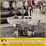 White Marble Stainless Steel Coffee Table for Sale
