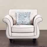 Wgite One Seat Fabric Sofa for Home Furniture