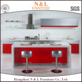 N&L Red Color Island Design Cabinet Store Kitchen Furniture
