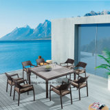 Royal Design Waterproof Furniture Outdoor Dining Table Set with Aluminum Frame with Wicker Rattan (YTA581&YTD533-2)