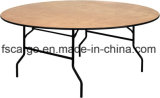 72'' Round Wood Folding Banquet Table W/Clear Coated Finished Top (CGT1612)