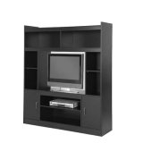 Black Wooden MDF/Particle Board Modern Large TV Stand with Legs Showcase