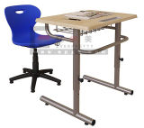 Plastic and Steel Single School Desk and Chair