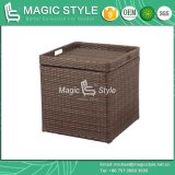 Wicker Side Table with Tray Rattan Tray for Tea Table Patio Side Table (Magic Style)
