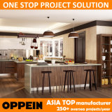 Oppein Villa Design Wood Grain PVC Lacquer Kitchen Cabinet (OP16-Villa1)