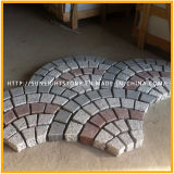 Natural Fan Shape Colorful Cobble/Paving Stone on Mesh for Exterior Garden Landscape and Patio