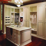 White Wooden Clothes Walk in Wardrobe and Closet (GSP17-024)