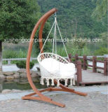 Garden Patio Hanging Rocking Swing Chair with Wood Fabric