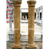 Yellow Marble Stone Sculpture Column (SY-C005)