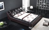 Modern Leather Soft Bed /Luxury Leather Bed /Luxury Leather Bedroom Furniture (6052)