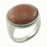 Oval Glue Stone Casting Ring Steel Jewelry Craft