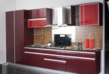Iran High Gloss Red Wood Kitchen Cabinet