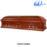 Velvet Interior High Gloss Veneer American Coffin and Casket