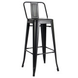 Restaurant Cafe Shop Metal Bar Chair with Back Bar Stool