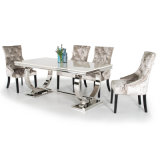 Home Dining Table Set/Glass Dining Table Stainless Steel Bases
