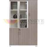 Glass Wooden Modern Office Book Cabinet (HY-NNH-W08)