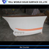 Boat Shaped Modern Design Acrylic Solid Surface Front Desk Hospital Boat Shape Reception Counter