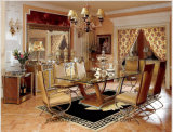 0016 Golden Color Classical Royal Style Dining Table and Chairs