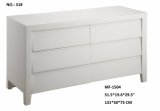 Super White Glass 6 Drawer Decor Furniture Cabinet