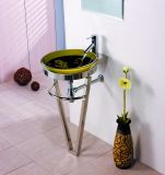 Tempered Double Layer Glass Basin with S/S Stand