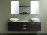 Best Selling Wall Hung Bathroom Cabinet with Two Ceramic Bowls