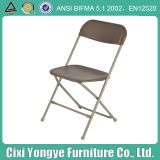 Brown Metal Folding Chair with Plastic Seating