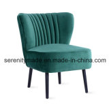 Elegant PU Leather/Velvet Fabric Pipping Sofa Chairs with Solid Wood Legs
