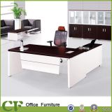 White and Brown Office Boss Table From Guangzhou Office Supplies