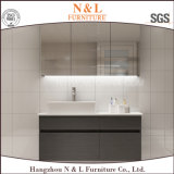 N&L Wall Mounted PVC Oak MDF Bathroom Vanity Cabinet
