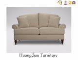 Simple Designs Linen Fabric 2 Seater Sofa for Living Room Used (HD148)